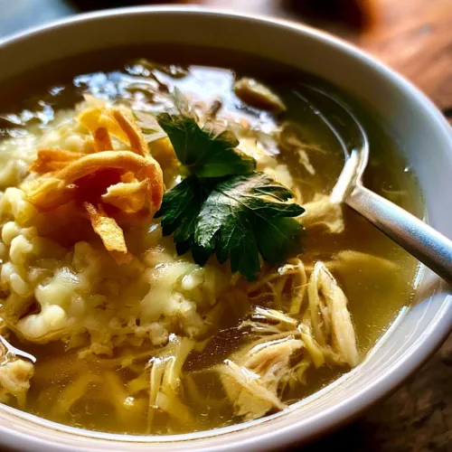 Bowl of easy white chicken chili topped with cilantro and lime