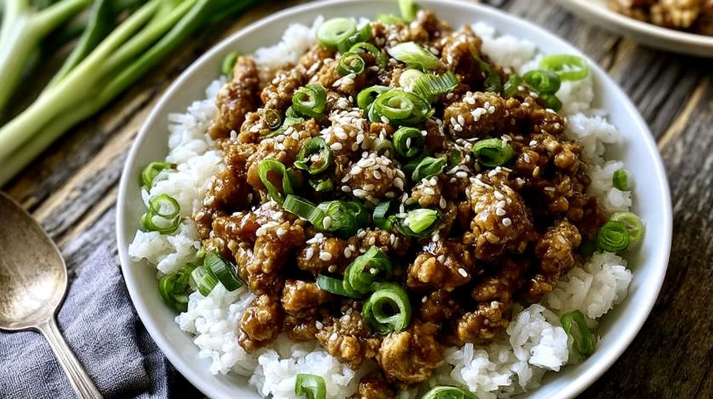 Healthy Sesame Ground Chicken Easy Dinner Recipe