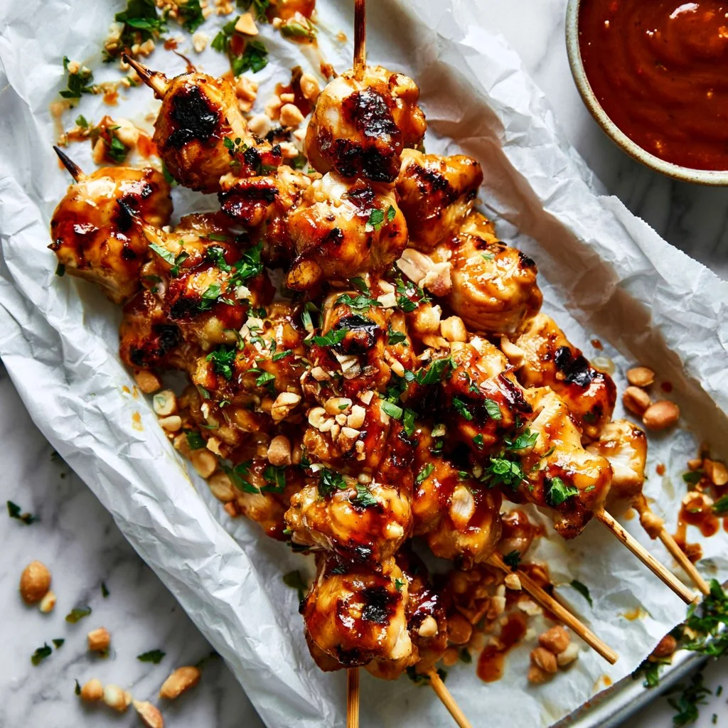 Honey Garlic Chicken Skewers, a flavorful grilled dish for any gathering