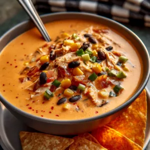 A bowl of slow cooker creamy chicken tortilla soup topped with avocado and cilantro