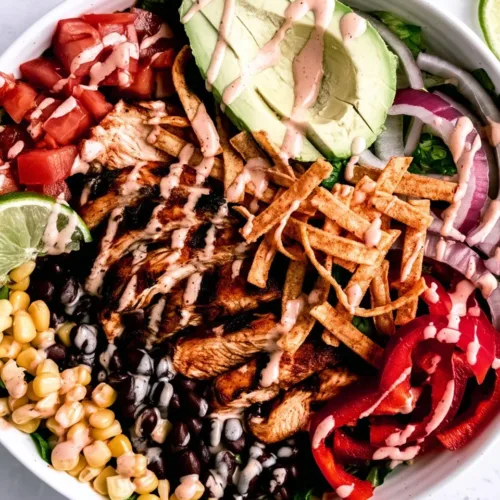 Delicious Spicy Southwest Chicken Salad with vibrant ingredients