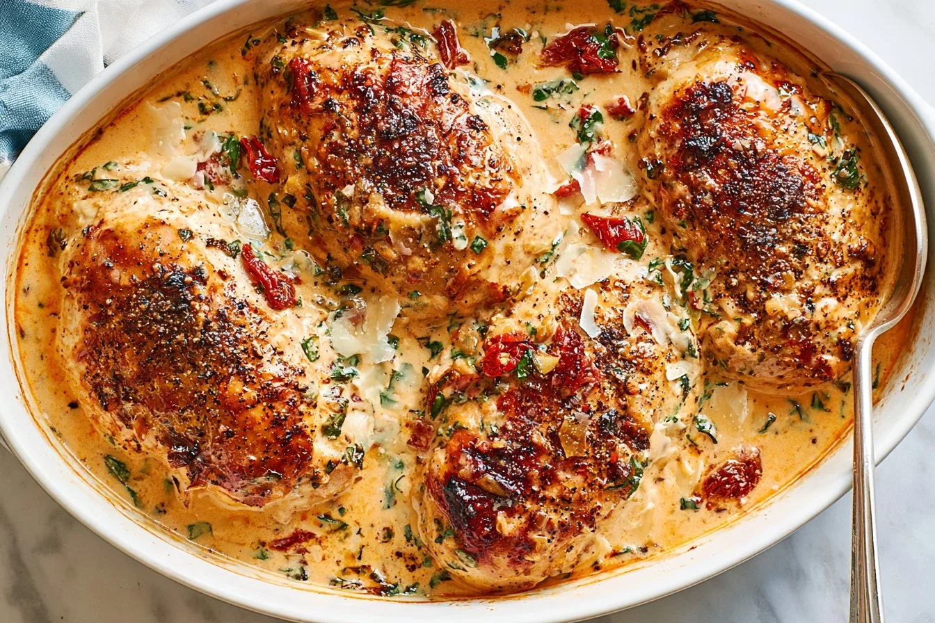 creamy-baked-chicken-breasts-recipe-2026-10-01-160623 Creamy baked chicken breasts served with herbs and sauce