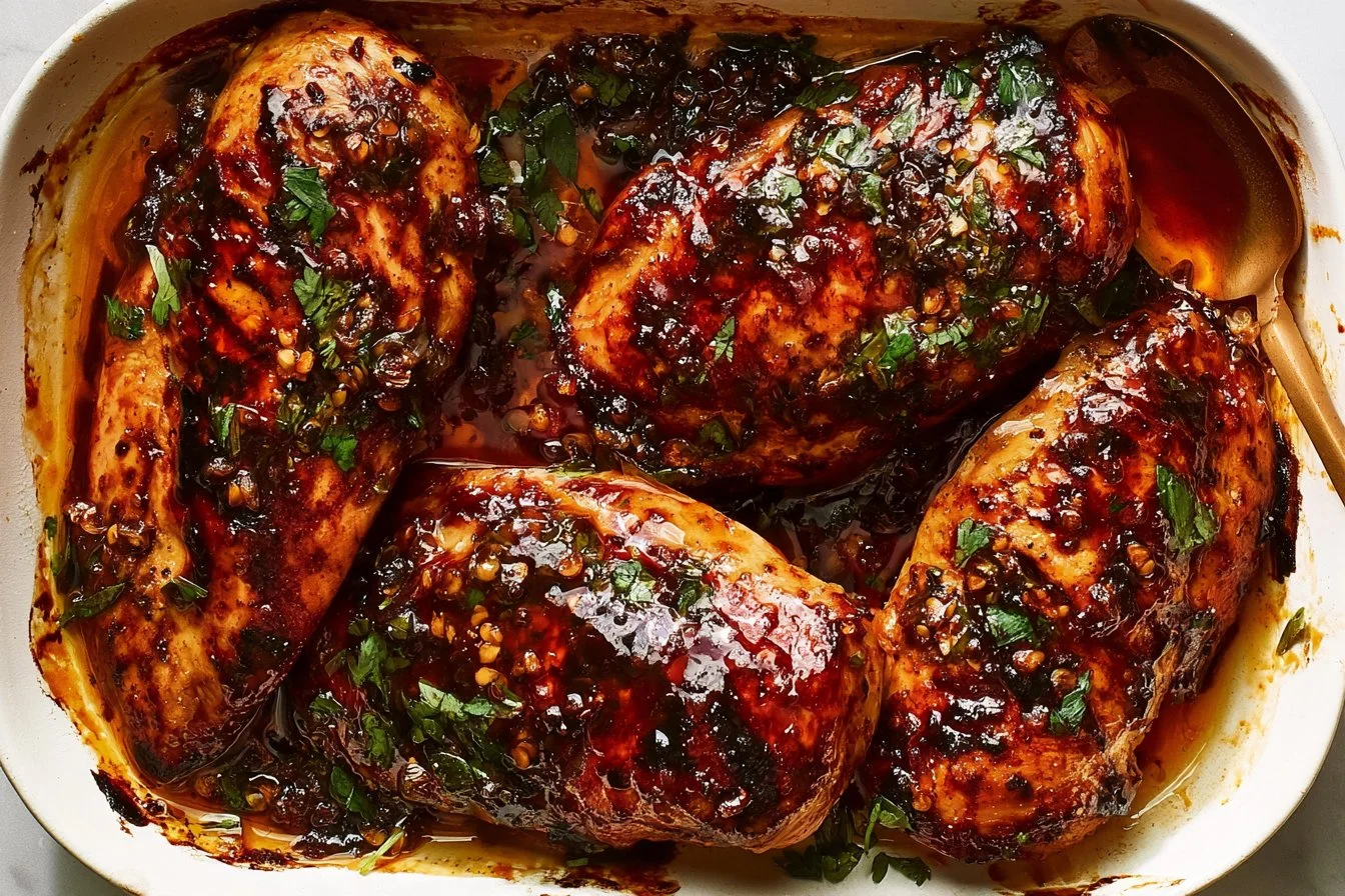 Hot Honey Baked Chicken Breasts